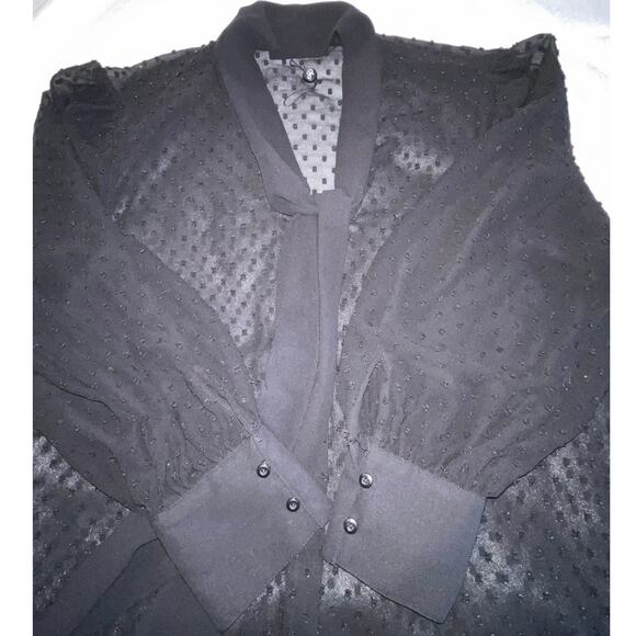 Adrianna Papell Sheer Blouse with Bow - Size XL - NWOT - Beautiful! - Picture 3 of 11